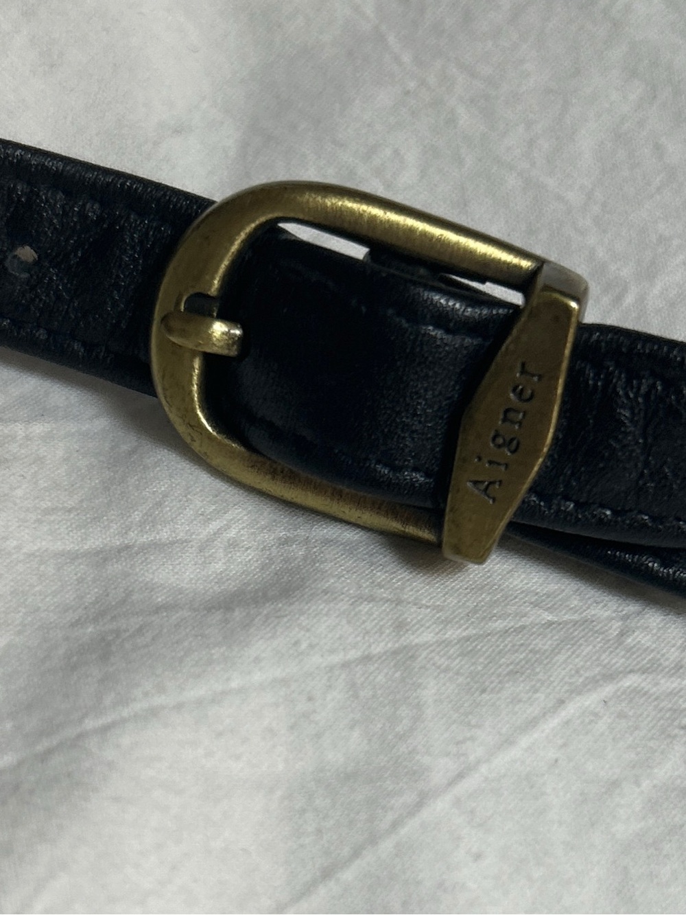 Etienne Aigner Black Leather Crossbody Flap Bag Vintage Gold Horseshoe Logo - Picture 8 of 11